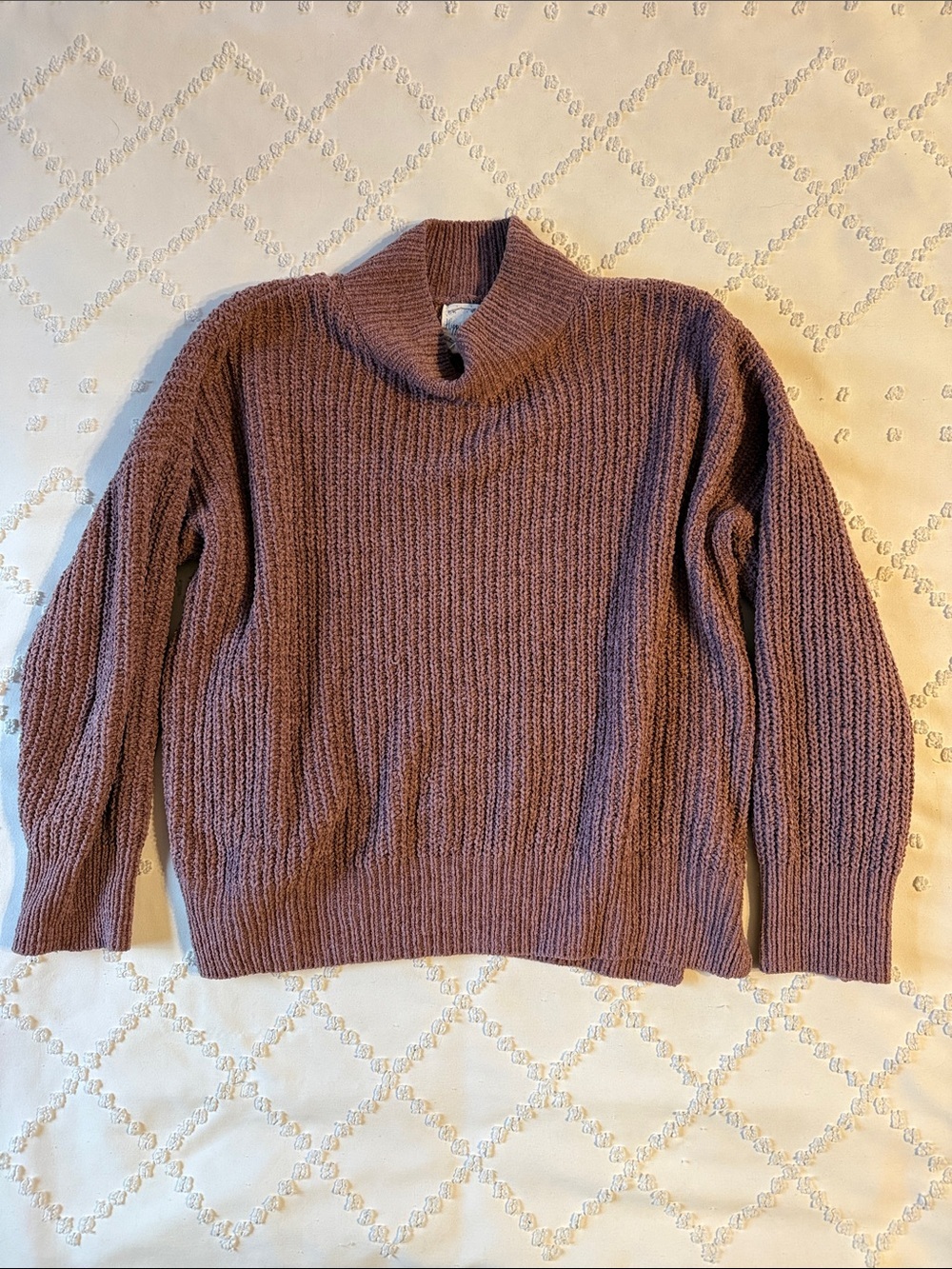 Hippie Rose Cozy Mock Neck Women's Sweater Mauve Size Small